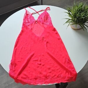 Victoria's Secret Vibrant Red Lace Slip
